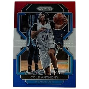 2021-22 Panini Prizm #121 Cole Anthony Red White and Blue Orlando Magic